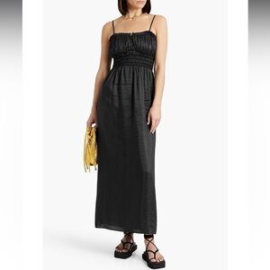 NWT FRAME Ramie and silk-blend jacquard maxi slip dress